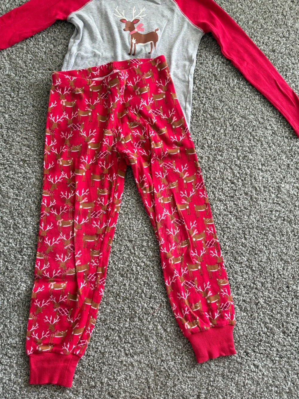 American Girl Reindeer Christmas Holiday Pajamas Long Sleeve + Jogger Pant Set 8